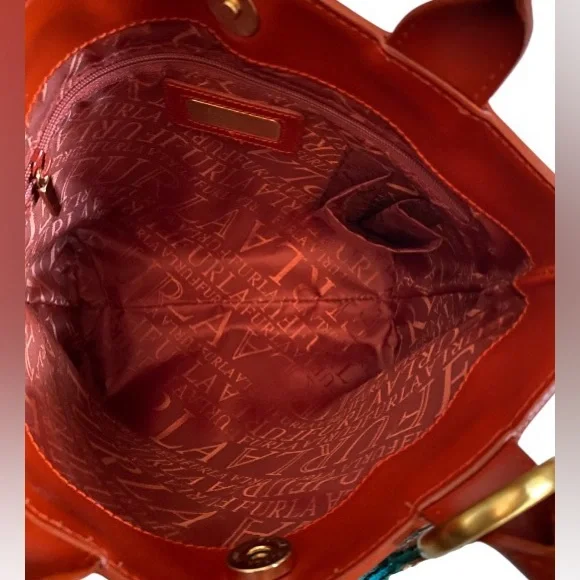 Furla genuine leather small tote Made In Italy - Picture 6 of 8